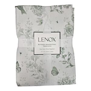 NEW Lenox Butterfly Meadow Toile Tablecloth in White & Green (Size: 52" x 70")